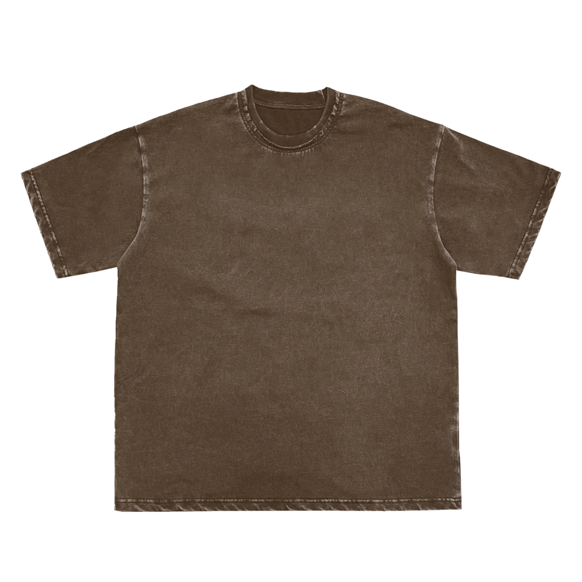 Unisex Snow Washed Frayed T-Shirt in coffee