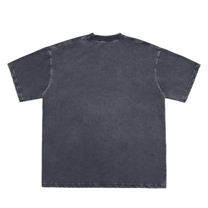 Unisex Snow Washed Frayed T-Shirt in cold gray, alternate angle