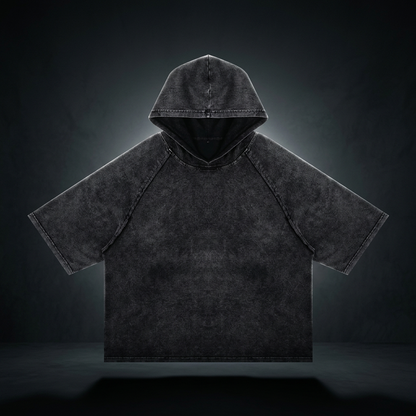 Unisex Snow Washed Hooded Boxy T-Shirt