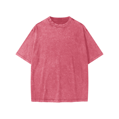 Unisex Snow Washed Kids' T-Shirt in cherry color