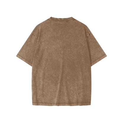 Unisex Snow Washed Kids' T-Shirt in coffee, alternate angle