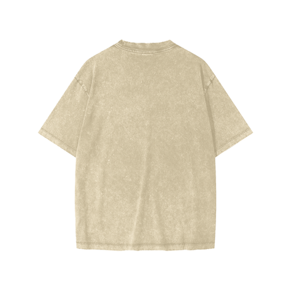 Unisex Snow Washed Kids' T-Shirt in khaki, alternate angle