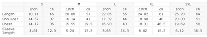 Size chart for the Unisex Snow Washed Kids' T-Shirt