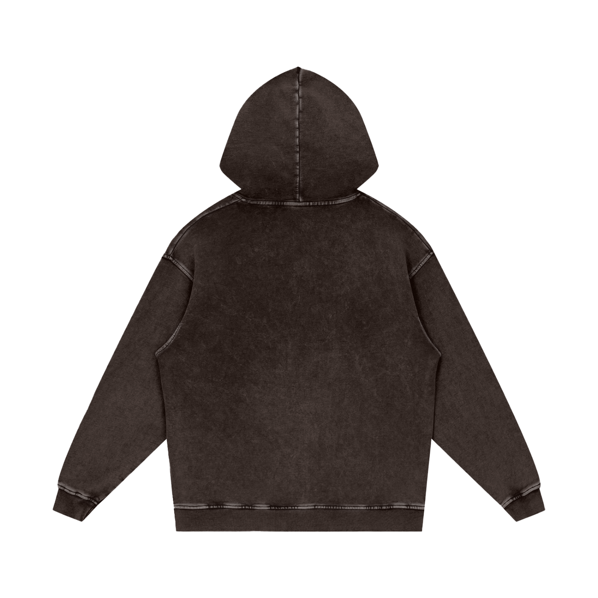 Unisex Snow Washed Loose Cotton Hoodie in dark gray, alternate angle