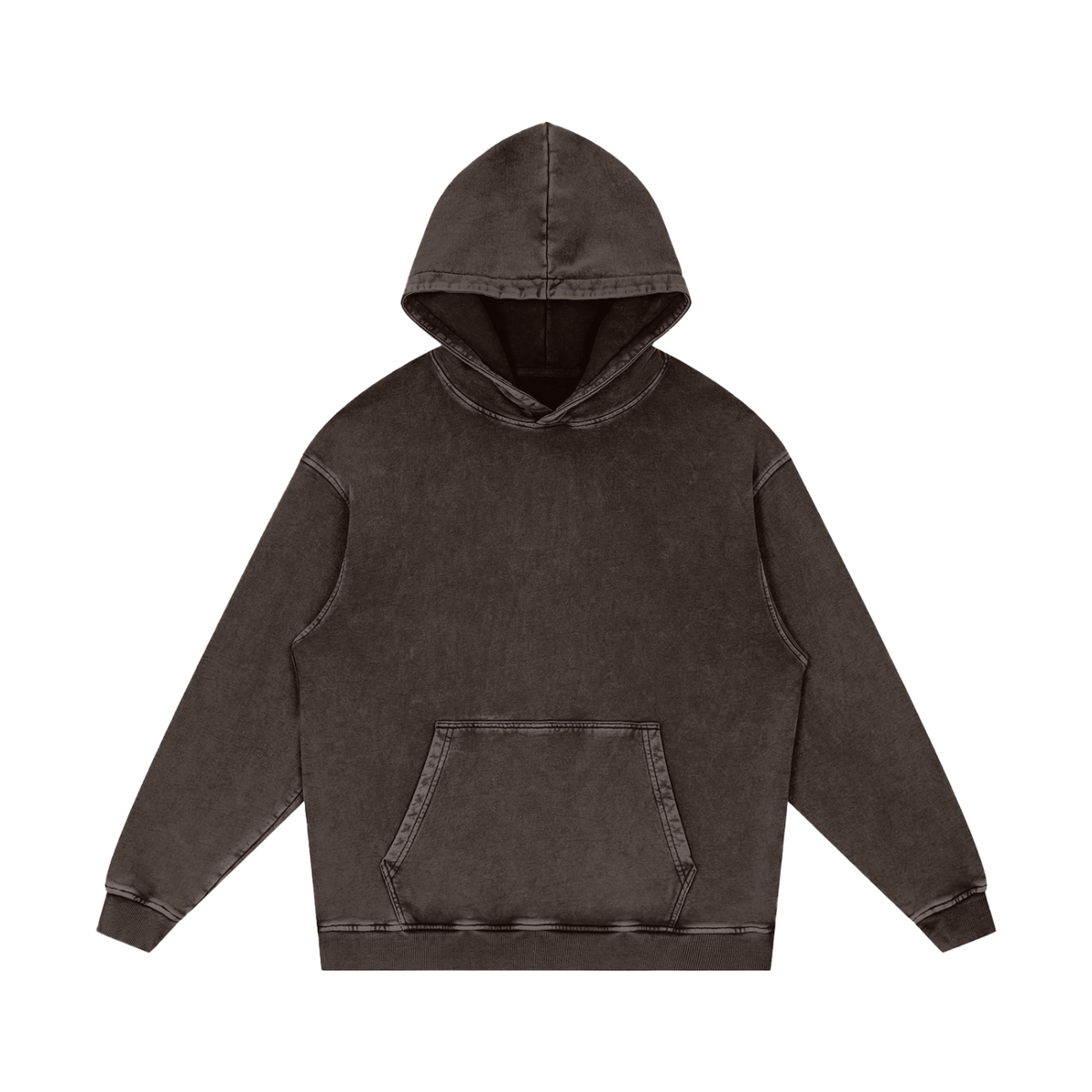 Unisex Snow Washed Loose Cotton Hoodie in dark gray