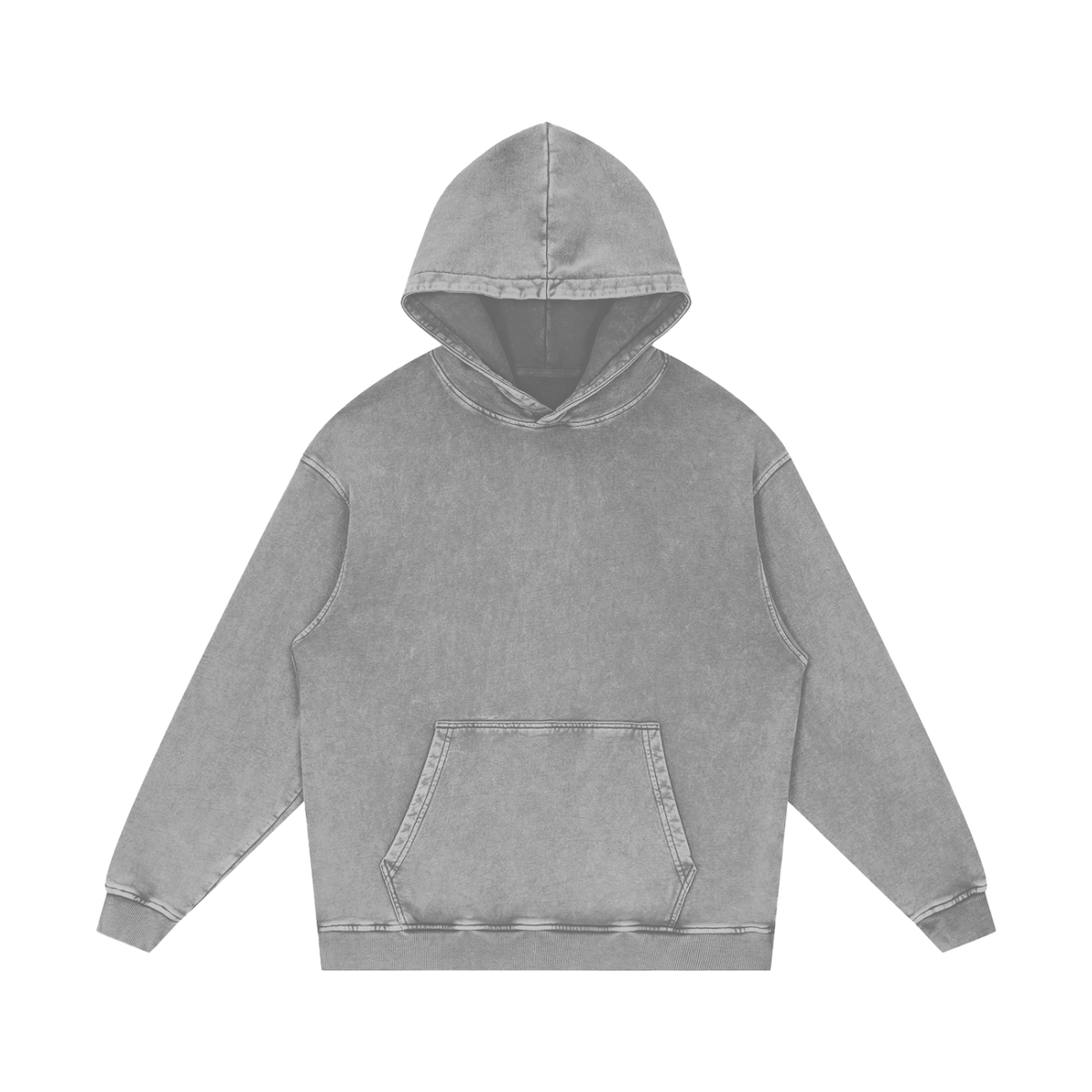 Unisex Snow Washed Loose Cotton Hoodie in light gray