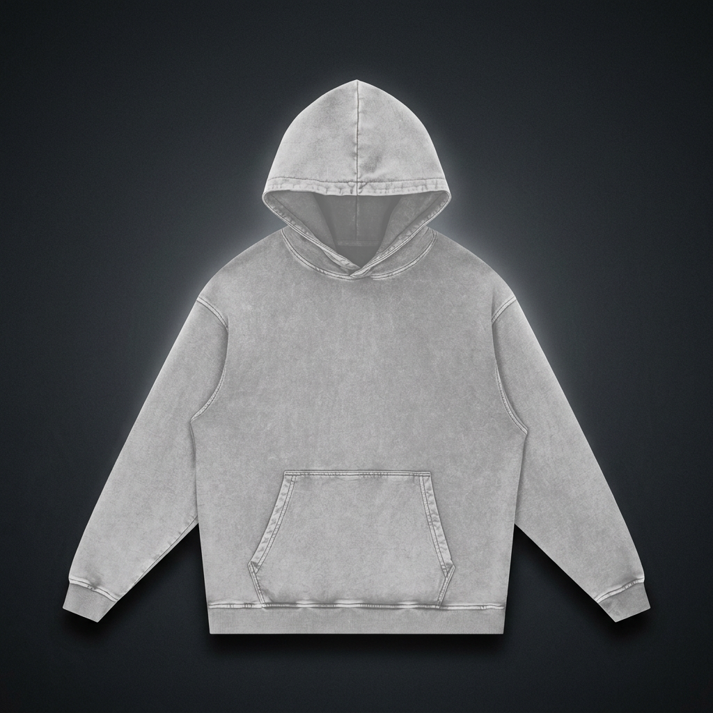Unisex Snow Washed Loose Cotton Hoodie