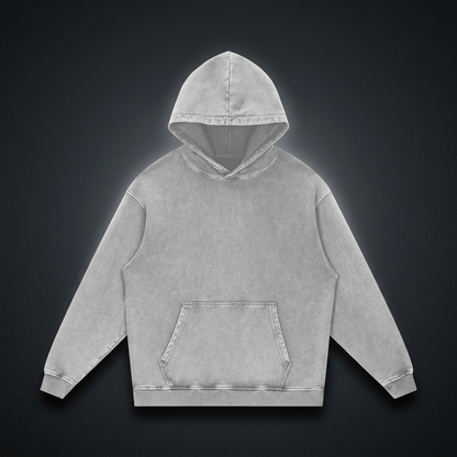 Unisex Snow Washed Loose Cotton Hoodie