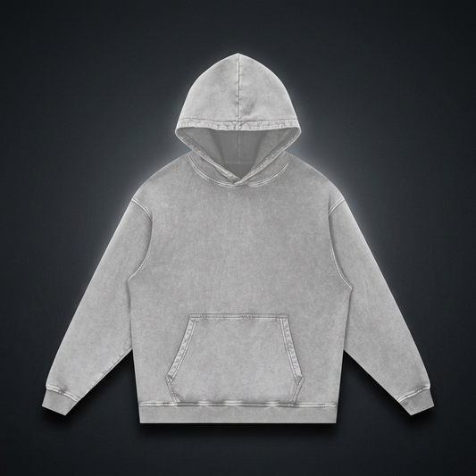 Unisex Snow Washed Loose Cotton Hoodie