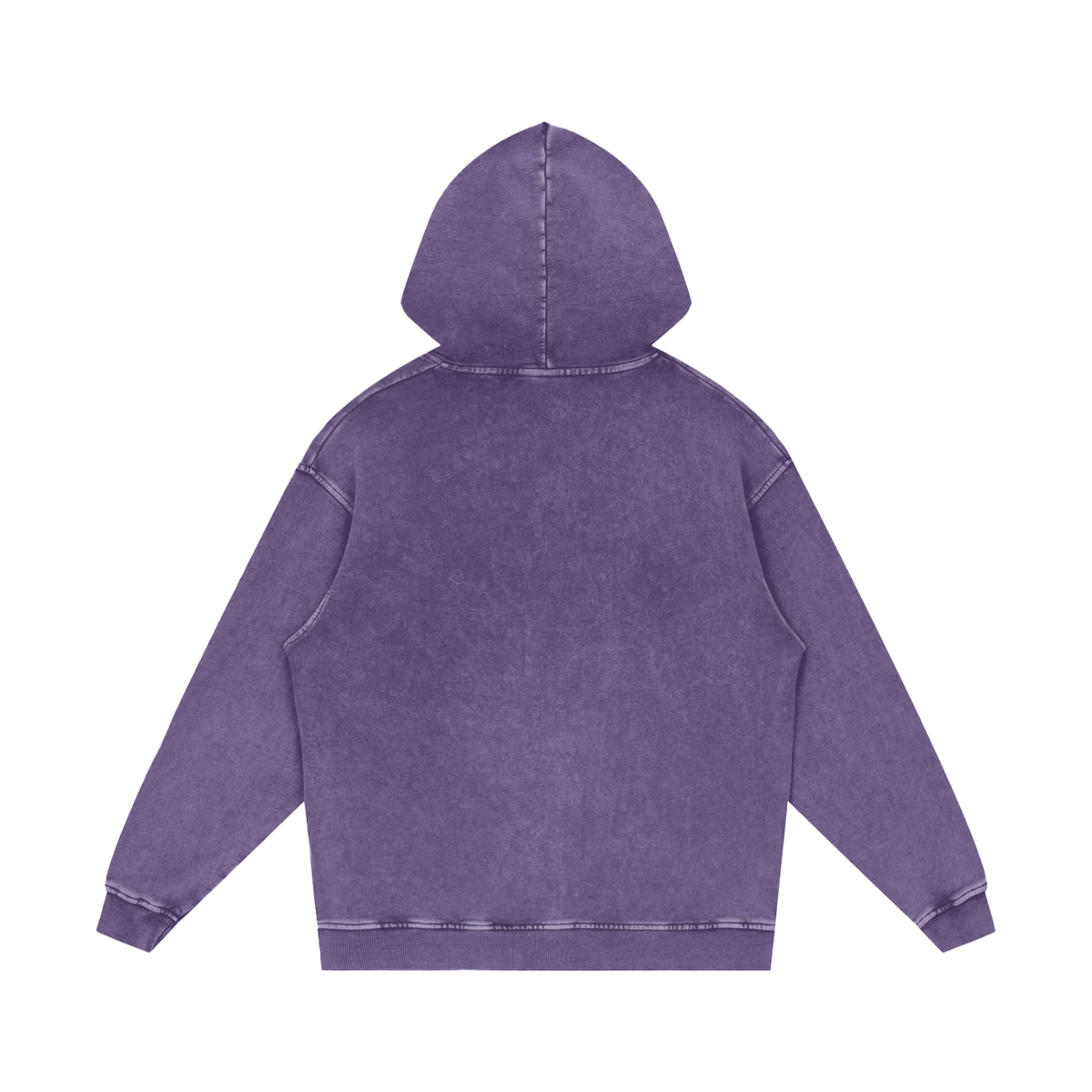 Unisex Snow Washed Loose Cotton Hoodie in purple, alternate angle