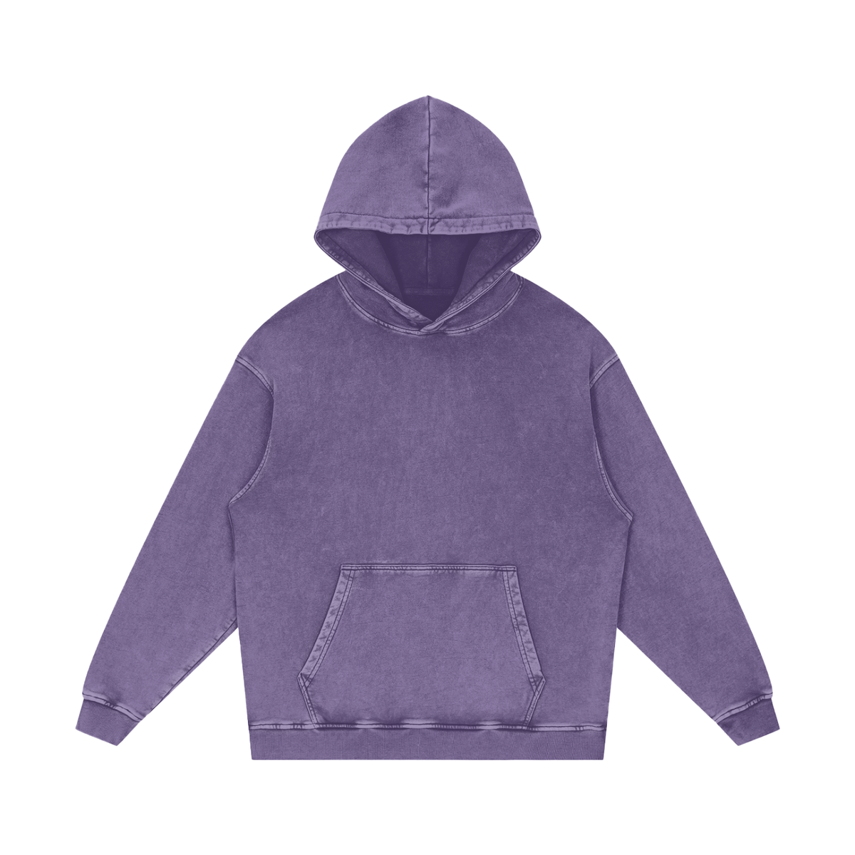 Unisex Snow Washed Loose Cotton Hoodie in purple