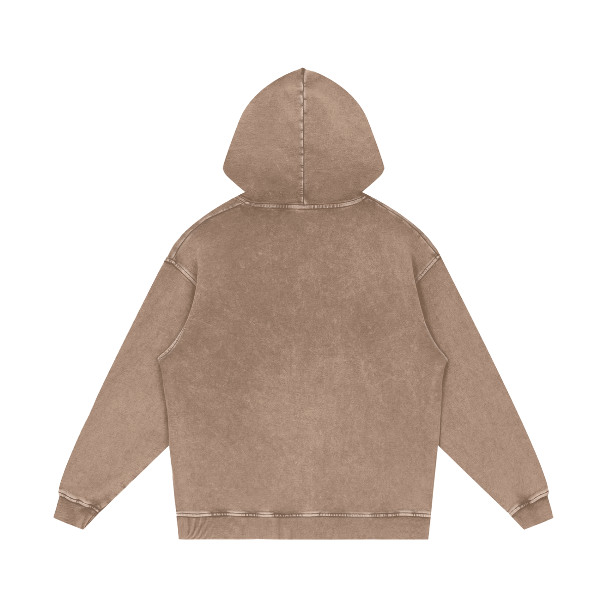 Unisex Snow Washed Loose Cotton Hoodie in sand, alternate angle