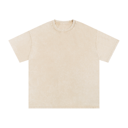 Unisex Snow Washed Oversized Cotton T-Shirt in apricot