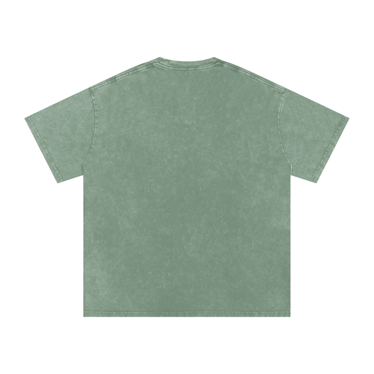 Unisex Snow Washed Oversized Cotton T-Shirt in bean green, alternate angle
