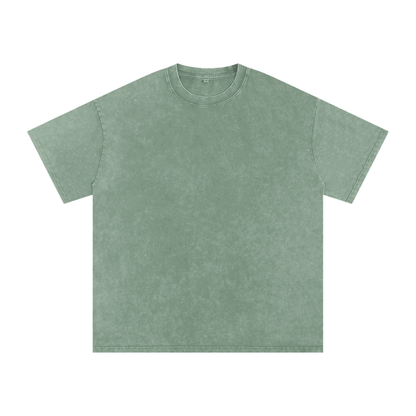 Unisex Snow Washed Oversized Cotton T-Shirt in bean green