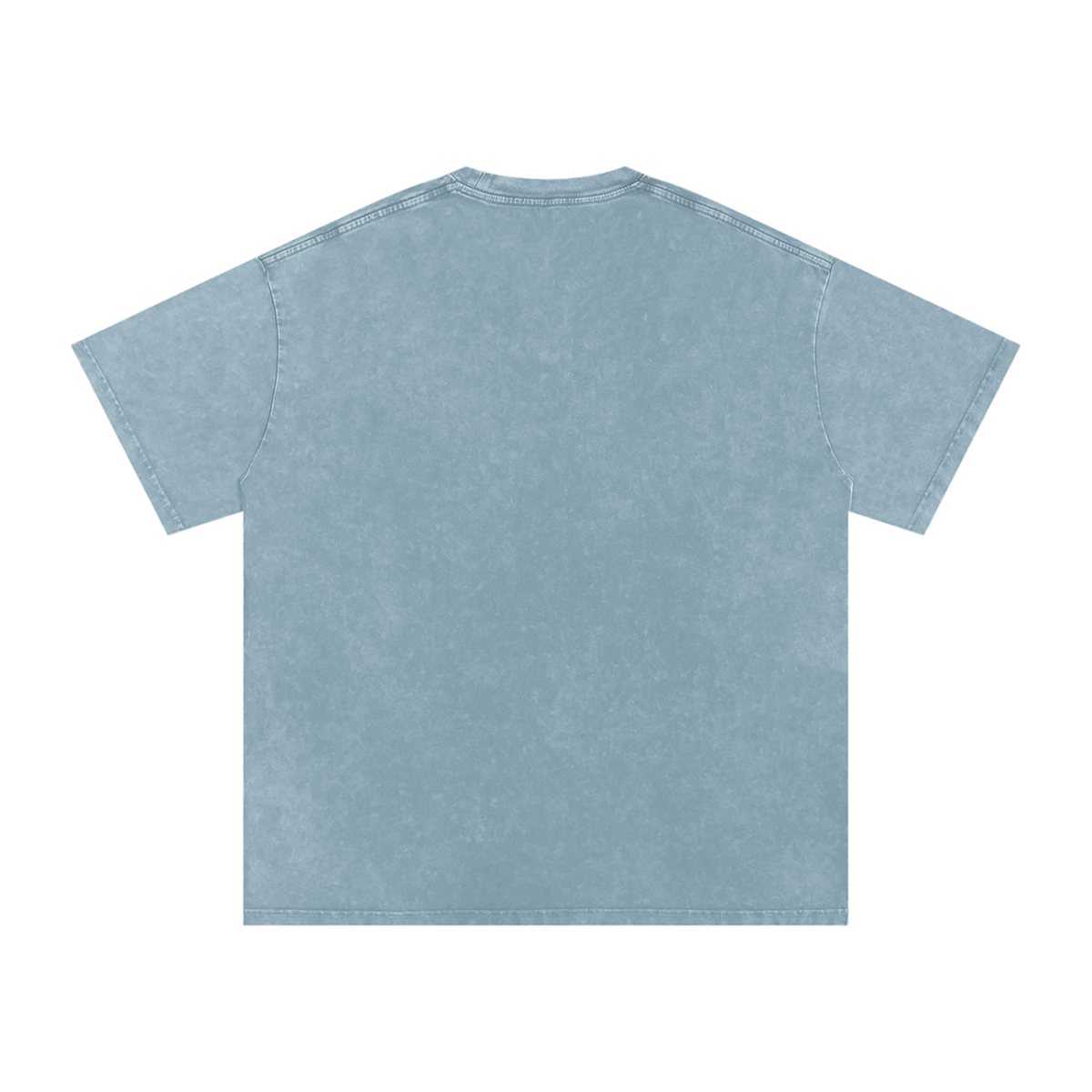Unisex Snow Washed Oversized Cotton T-Shirt in blue jeans, alternate angle