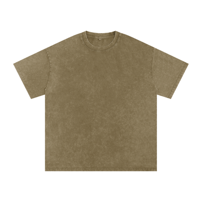 Unisex Snow Washed Oversized Cotton T-Shirt in gray green
