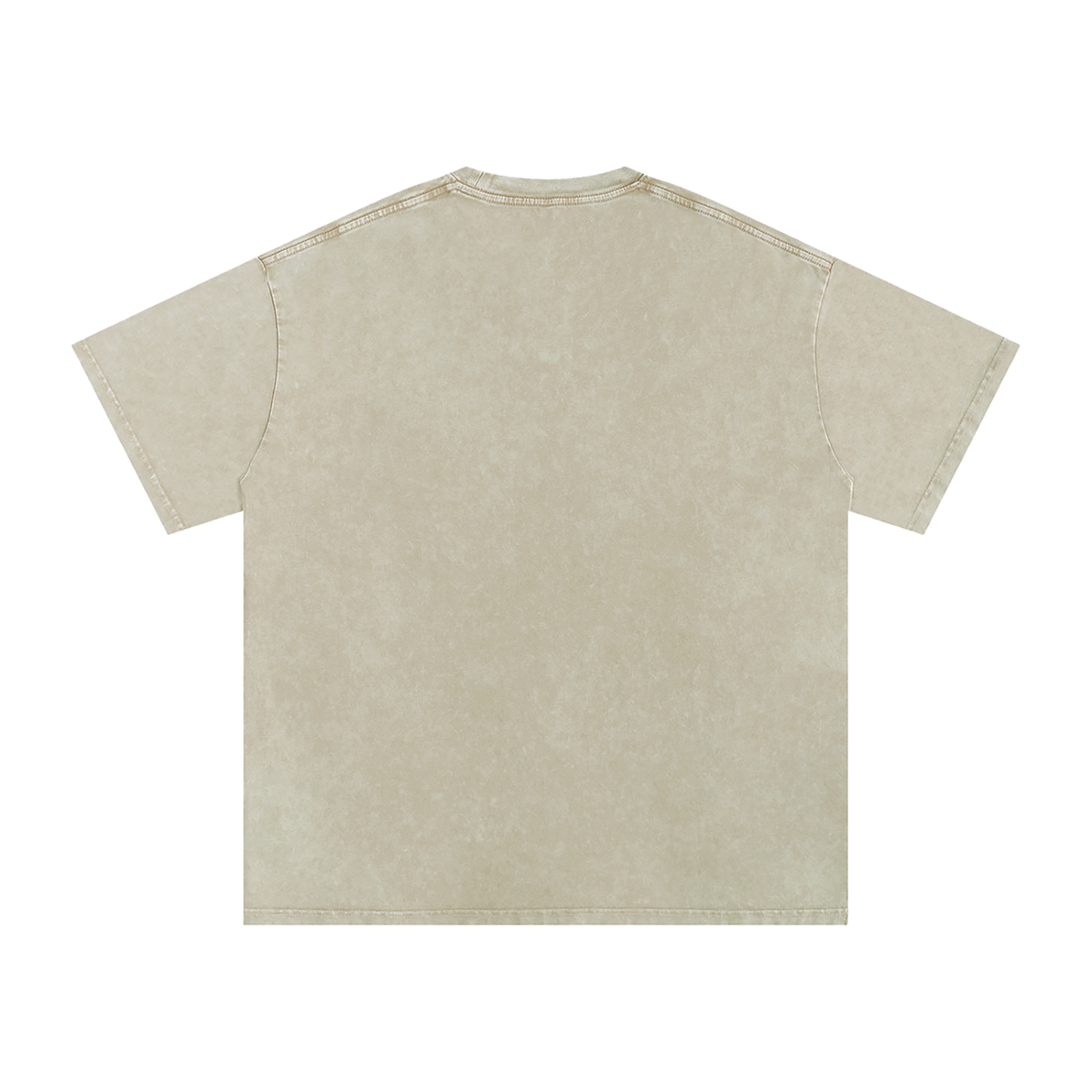 Unisex Snow Washed Oversized Cotton T-Shirt in khaki ash, alternate angle