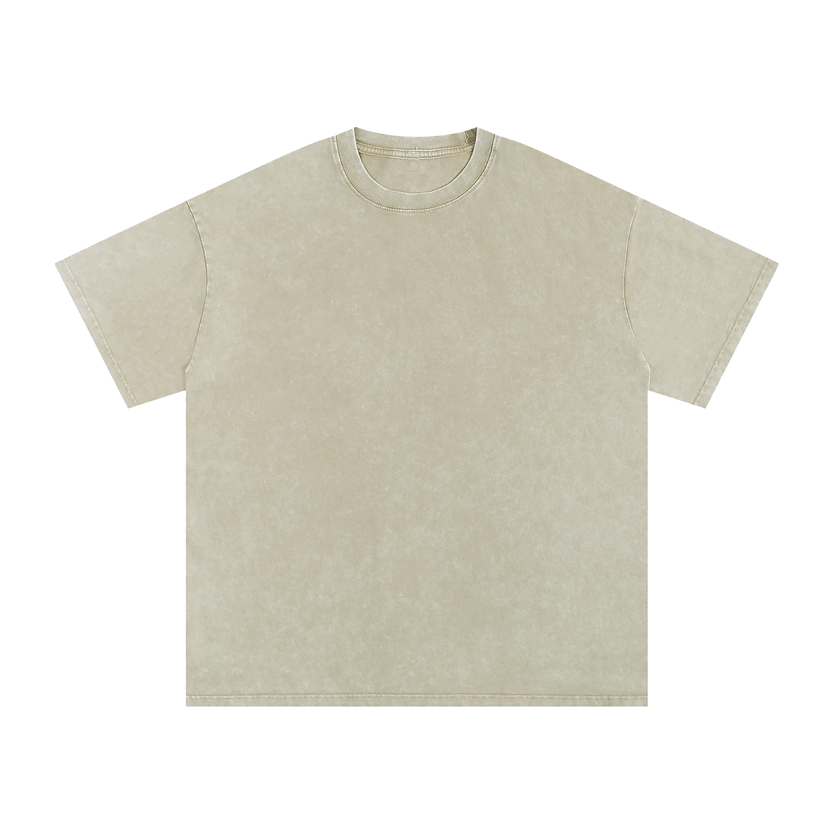 Unisex Snow Washed Oversized Cotton T-Shirt in khaki ash