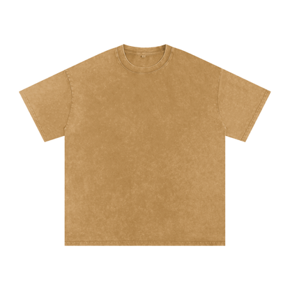 Unisex Snow Washed Oversized Cotton T-Shirt in light brown