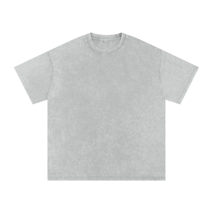 Unisex Snow Washed Oversized Cotton T-Shirt in light gray