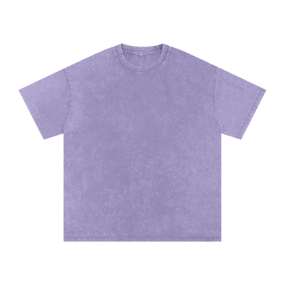 Unisex Snow Washed Oversized Cotton T-Shirt in light purple