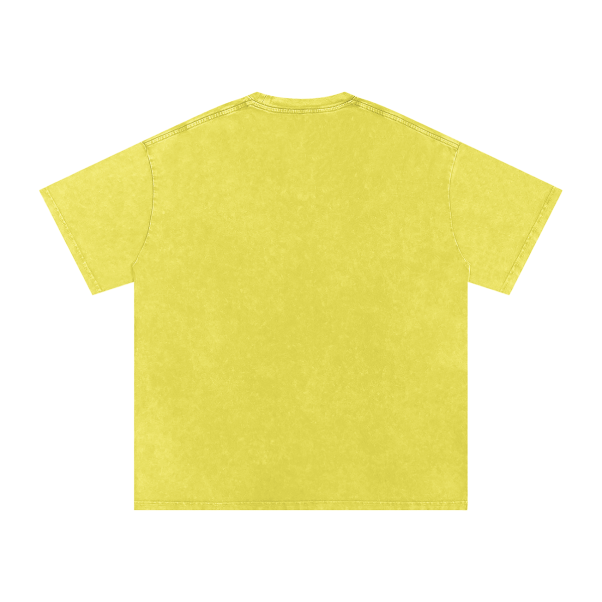 Unisex Snow Washed Oversized Cotton T-Shirt in olive yellow, alternate angle