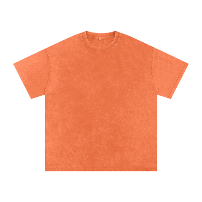 Unisex Snow Washed Oversized Cotton T-Shirt in orange