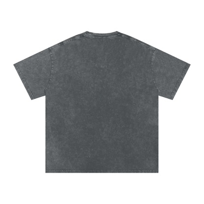 Unisex Snow Washed Oversized Cotton T-Shirt in pirate gray, alternate angle