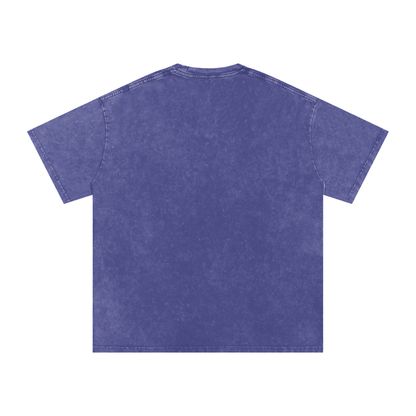 Unisex Snow Washed Oversized Cotton T-Shirt in purple haze, alternate angle