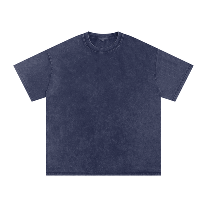 Unisex Snow Washed Oversized Cotton T-Shirt in royal blue