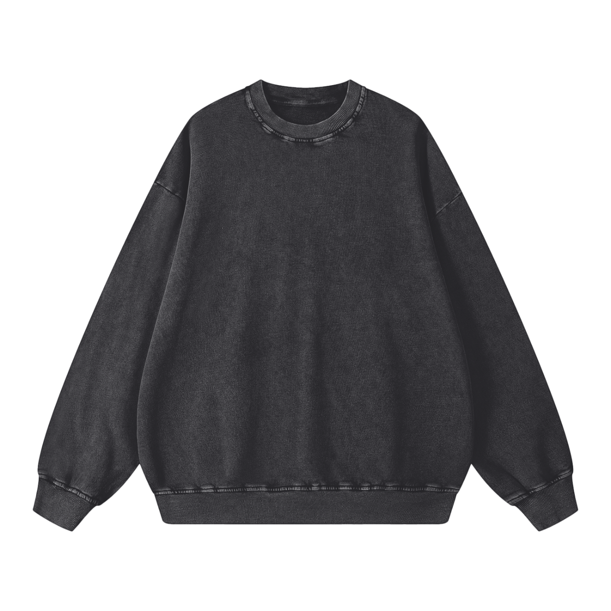 Unisex Snow Washed Oversized Sweatshirt in black