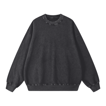 Unisex Snow Washed Oversized Sweatshirt in black