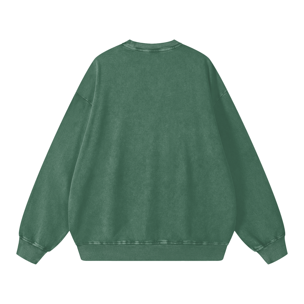 Unisex Snow Washed Oversized Sweatshirt in blackish green, alternate angle