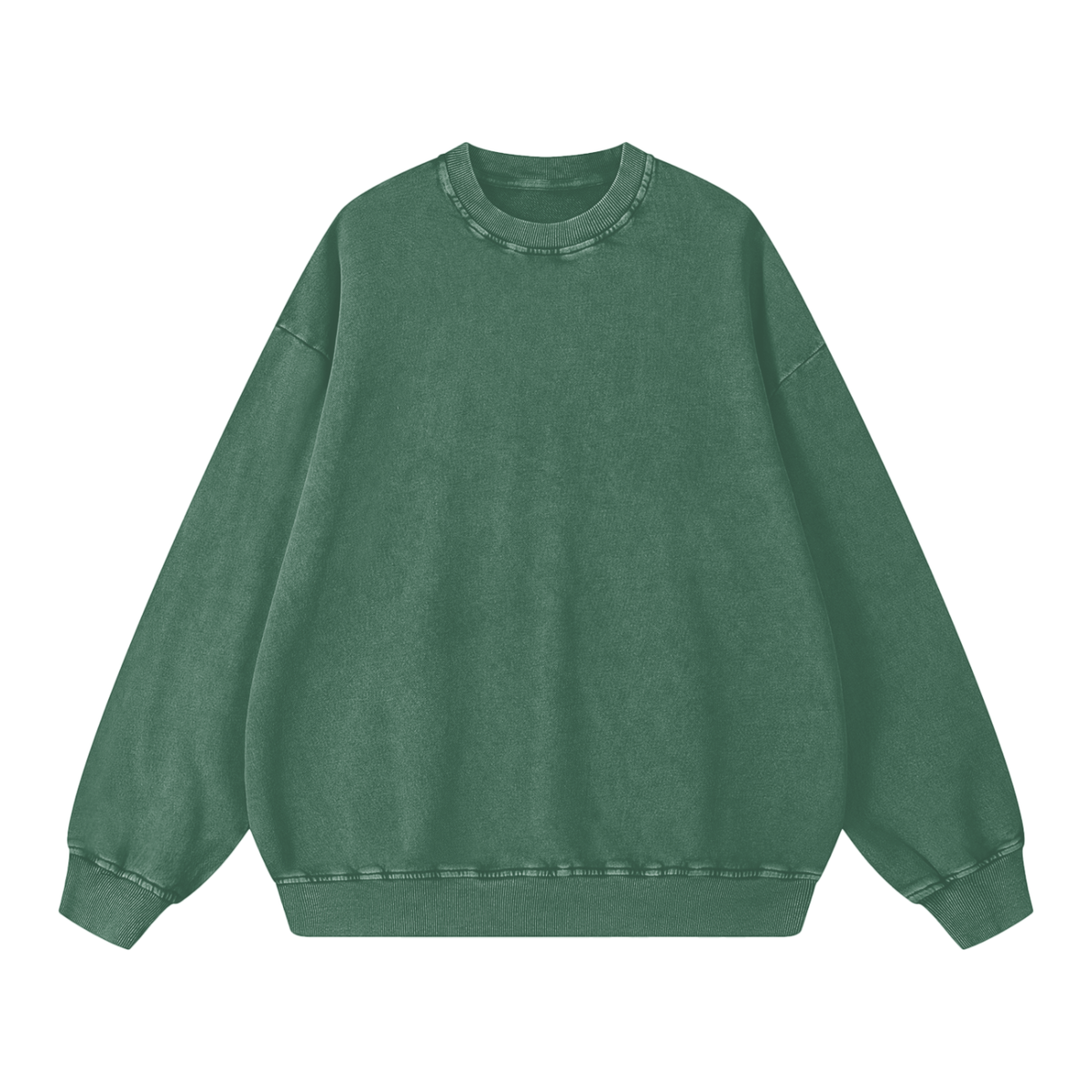 Unisex Snow Washed Oversized Sweatshirt in blackish green