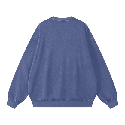 Unisex Snow Washed Oversized Sweatshirt in blue, alternate angle