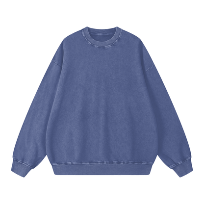 Unisex Snow Washed Oversized Sweatshirt in blue