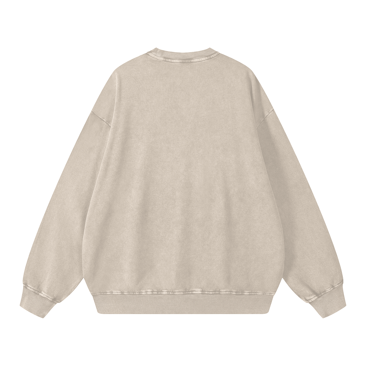 Unisex Snow Washed Oversized Sweatshirt in light apricot, alternate angle