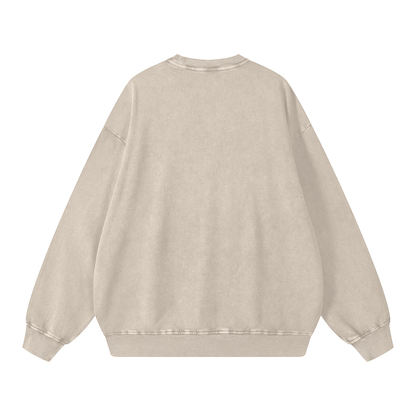 Unisex Snow Washed Oversized Sweatshirt in light apricot, alternate angle