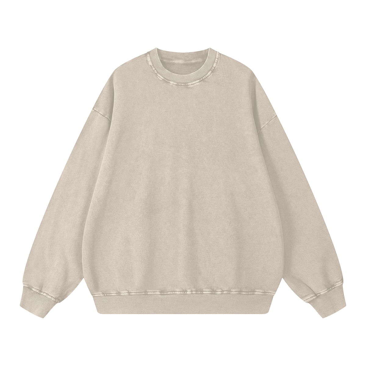 Unisex Snow Washed Oversized Sweatshirt in light apricot