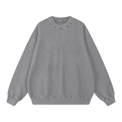 Unisex Snow Washed Oversized Sweatshirt in light gray