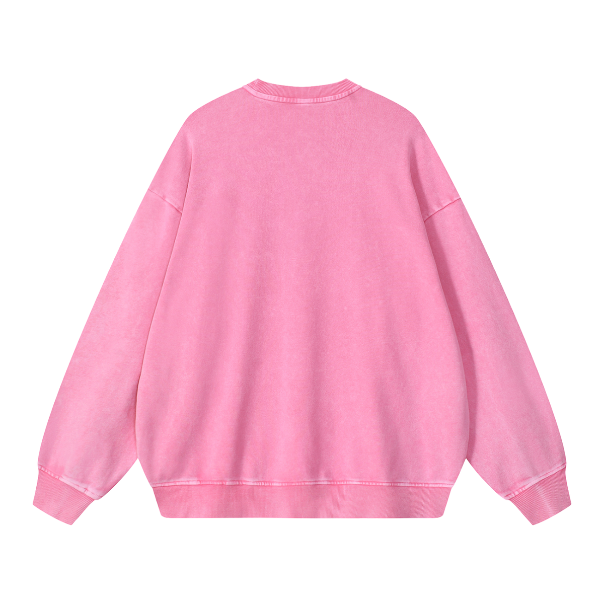Unisex Snow Washed Oversized Sweatshirt in pink, alternate angle