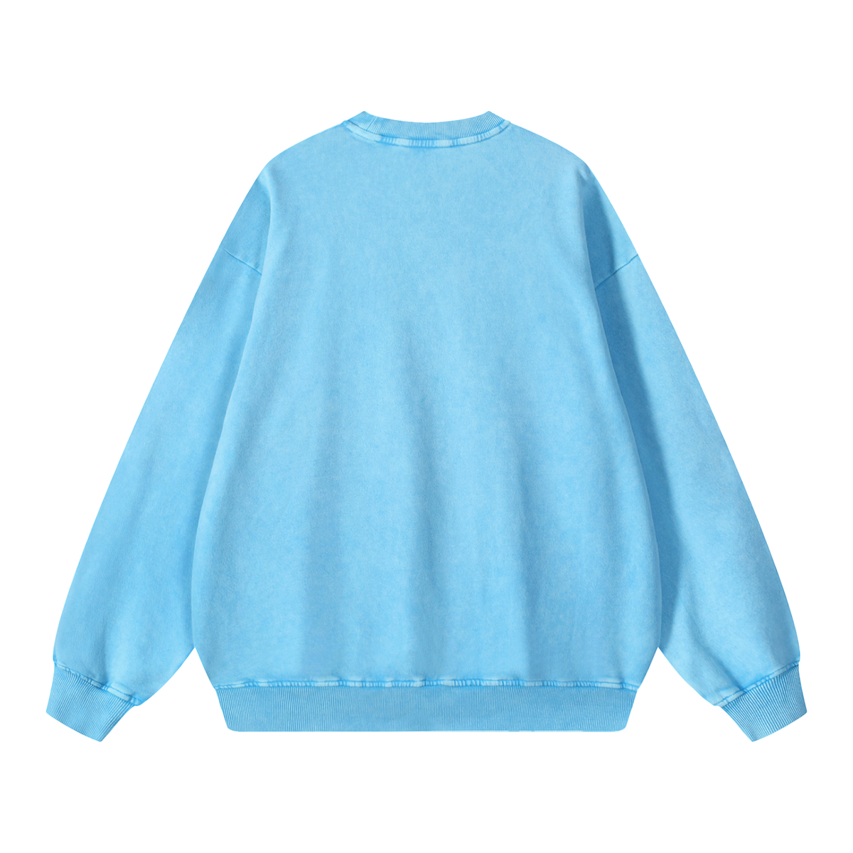 Unisex Snow Washed Oversized Sweatshirt in sky blue, alternate angle