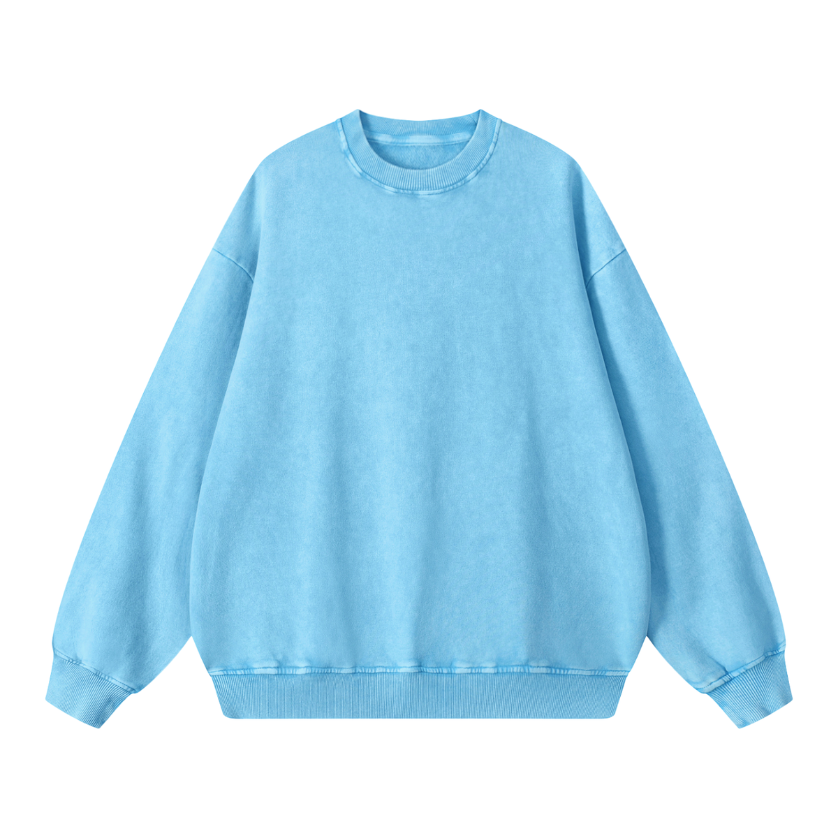 Unisex Snow Washed Oversized Sweatshirt in sky blue