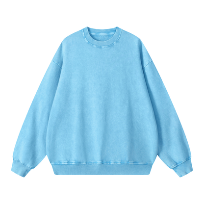 Unisex Snow Washed Oversized Sweatshirt in sky blue