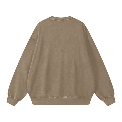 Unisex Snow Washed Oversized Sweatshirt in stone gray, alternate angle