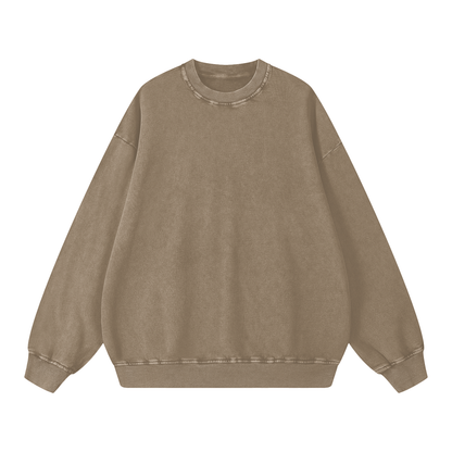 Unisex Snow Washed Oversized Sweatshirt in stone gray