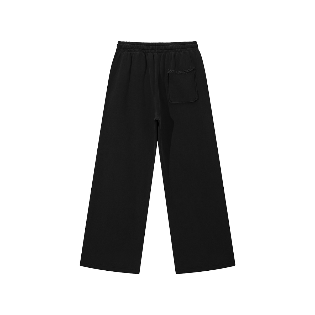 Unisex Snow Washed Raw Edge Sweatpants in black, alternate angle
