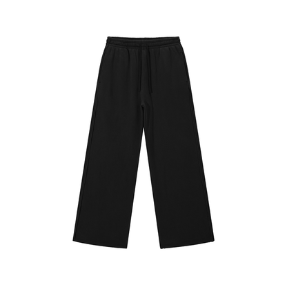 Unisex Snow Washed Raw Edge Sweatpants in black