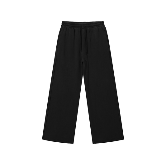 Unisex Snow Washed Raw Edge Sweatpants in black